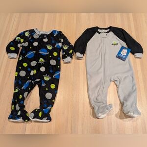 Gerber 2 Pack Space-Themed Footed PJ's 6-9 Mo. BRAND NEW WITH TAG
